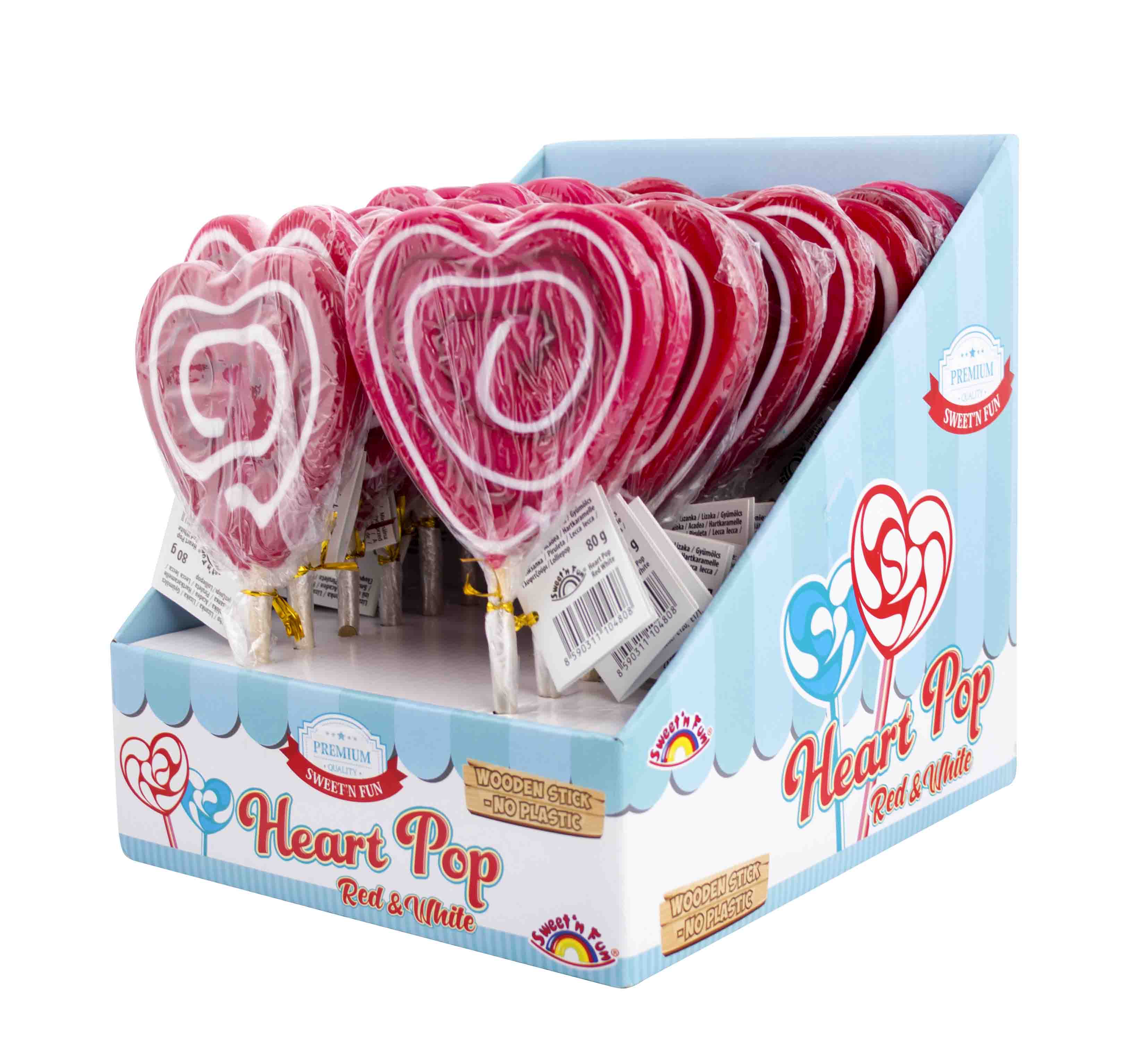 Heart Pop red & white - lízátko srdce 80g