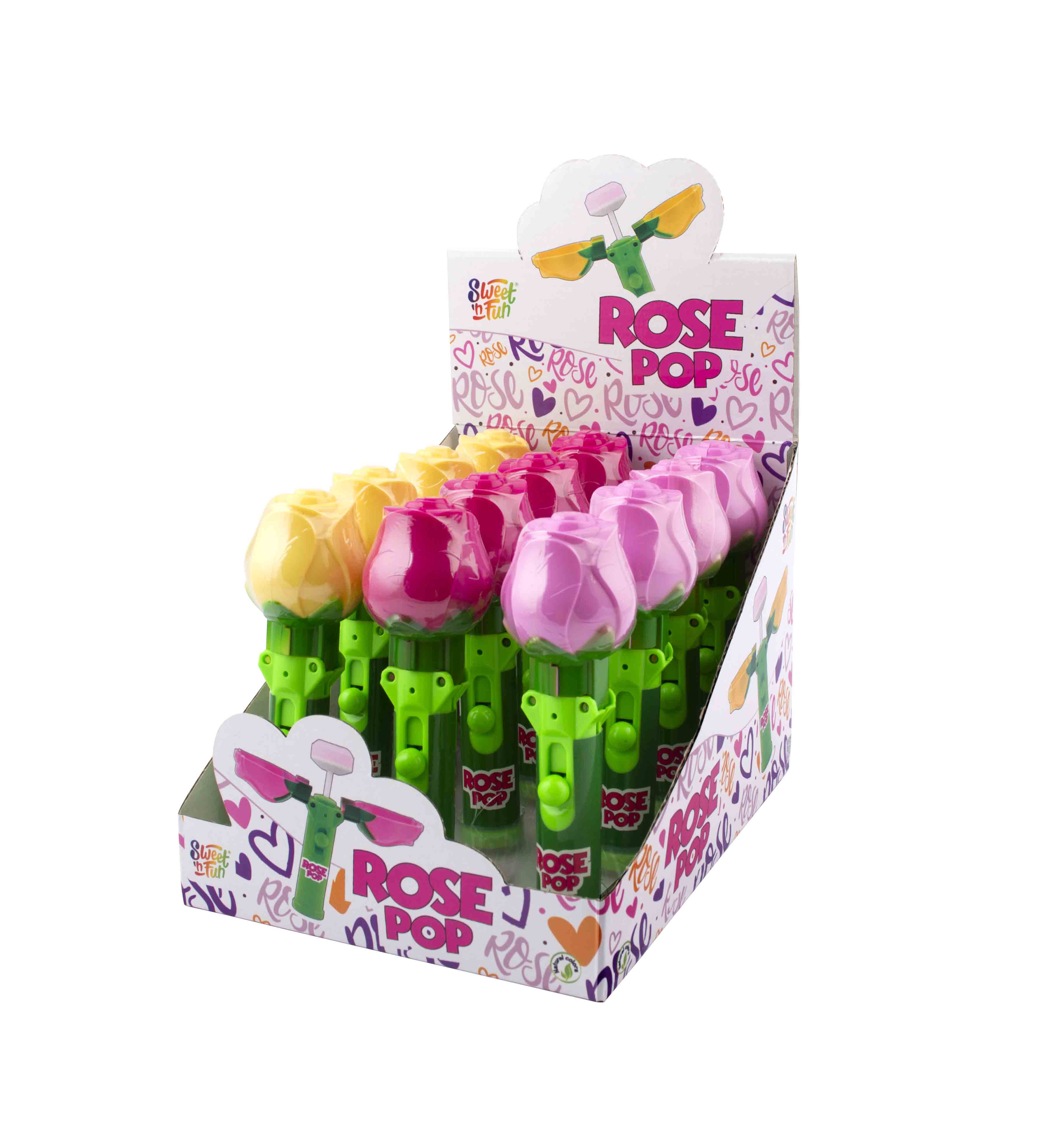 Rose Pop - zásobník na lízátko růže s lízátkem 7g