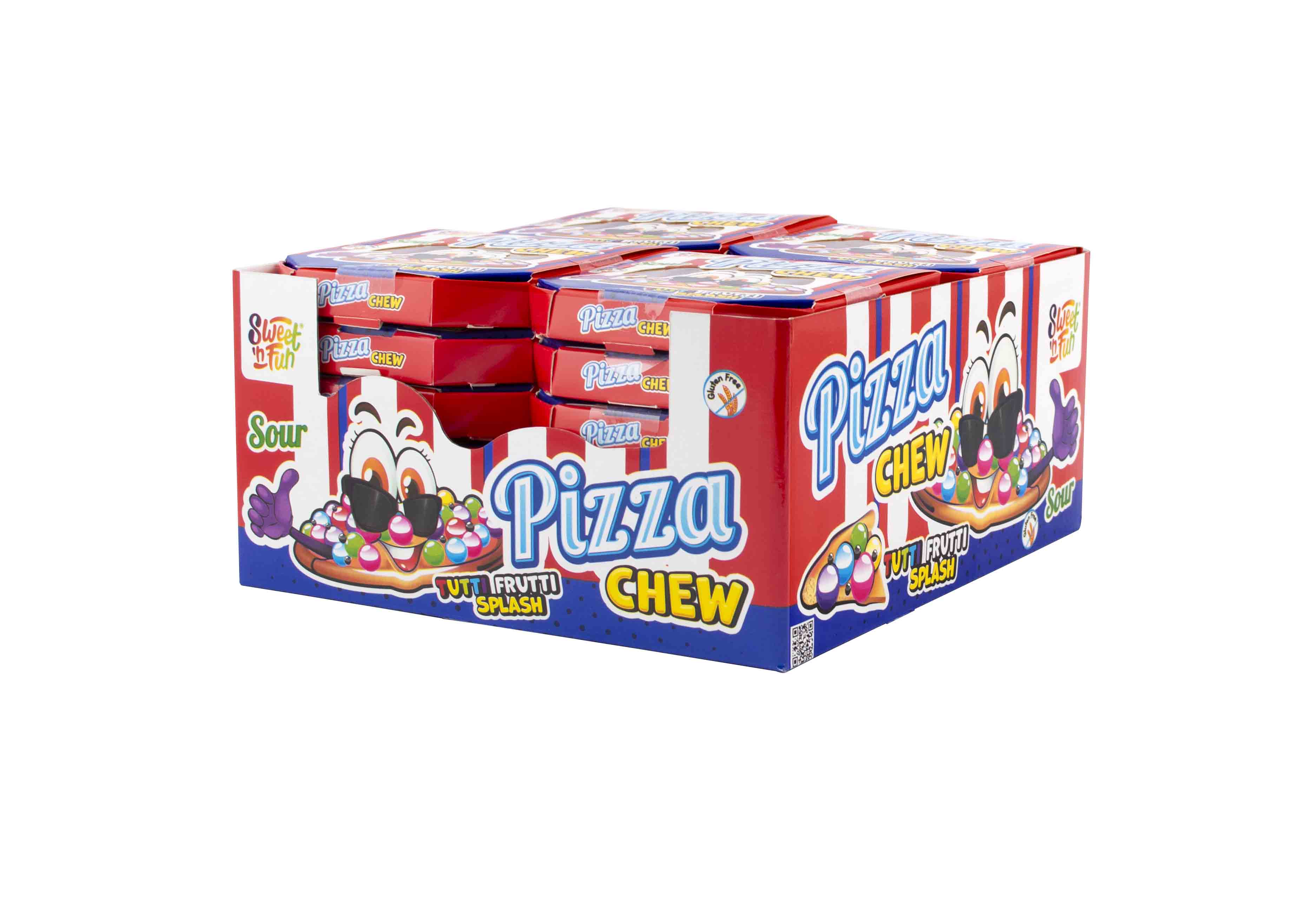 Pizza Chew with tutti frutti splash – žvýkací pizza se sladkými kameny 25g
