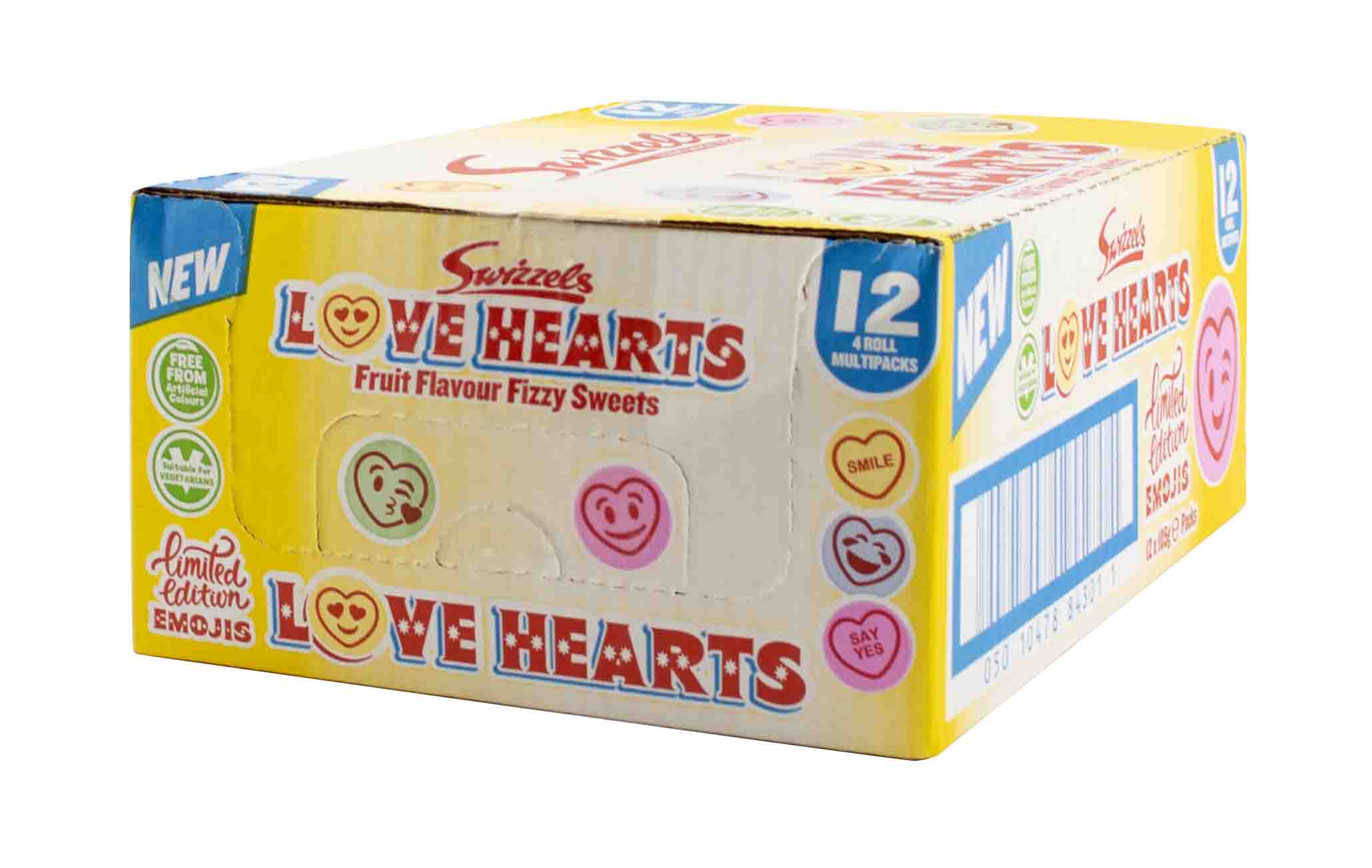 Love hearts 4er rollen – šumivé bonbóny 105g