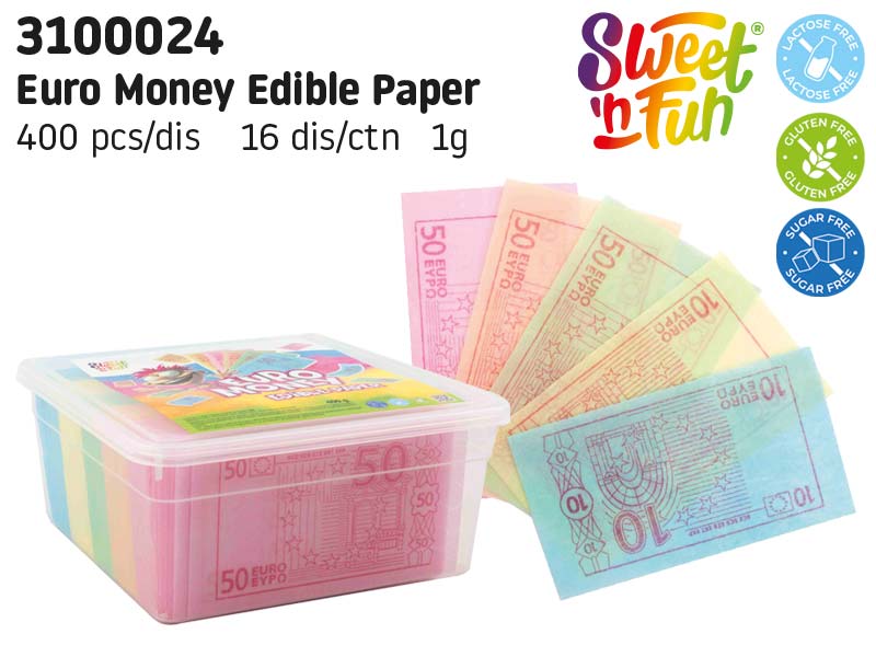 Euro papír - bankovky z jedlého papíru - 5 barev 1g