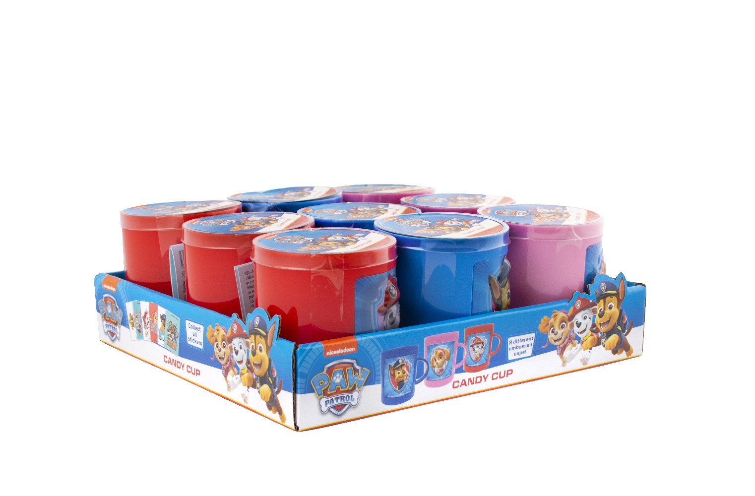 Paw Patrol Candy Cup – hrníček s reliéfem, překvapením a cukrovinkou 10g