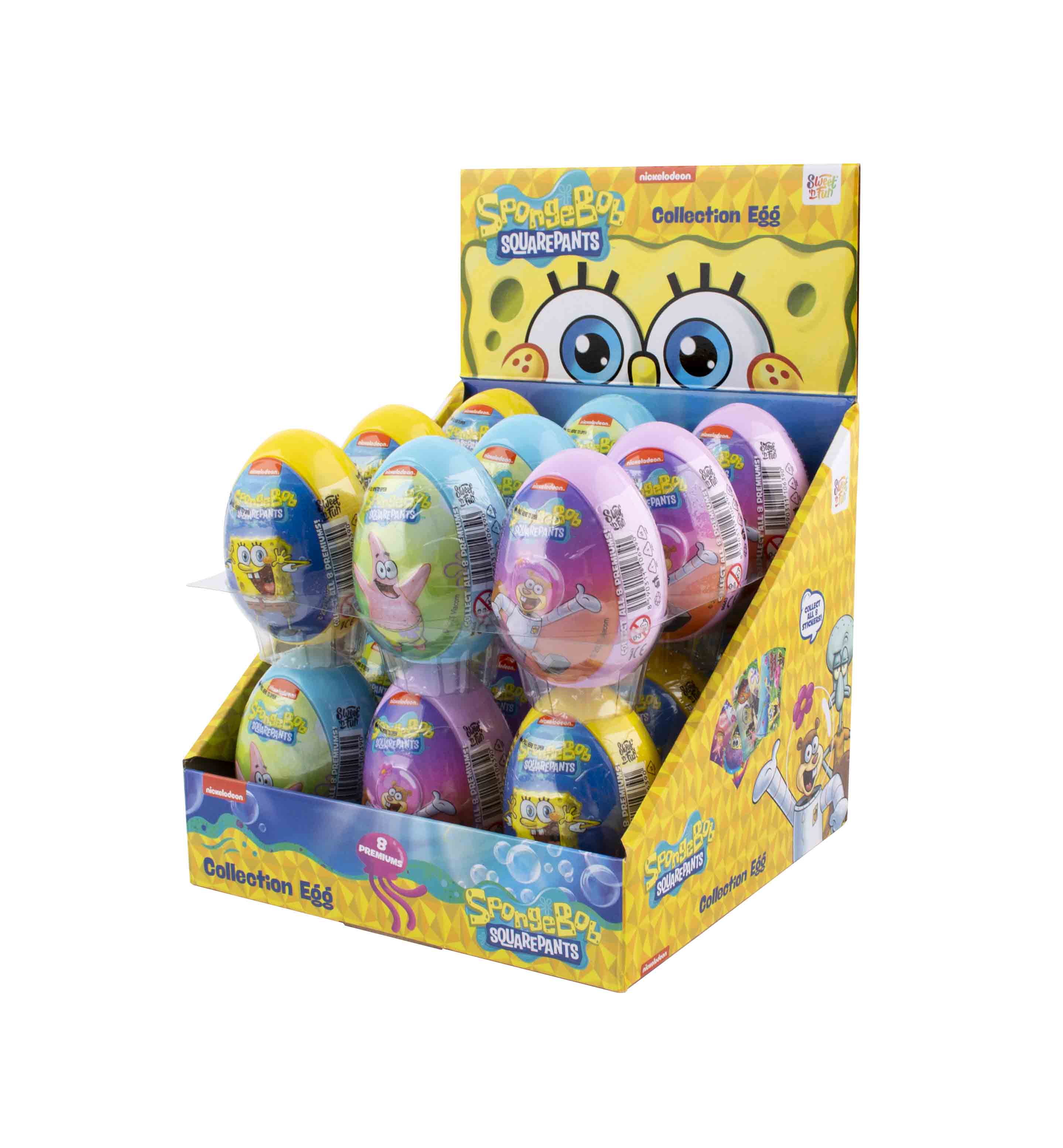 Sponge Collection Bob Egg - překvapení s 3D reliéfem, hračkou a cukrovinkou 10g