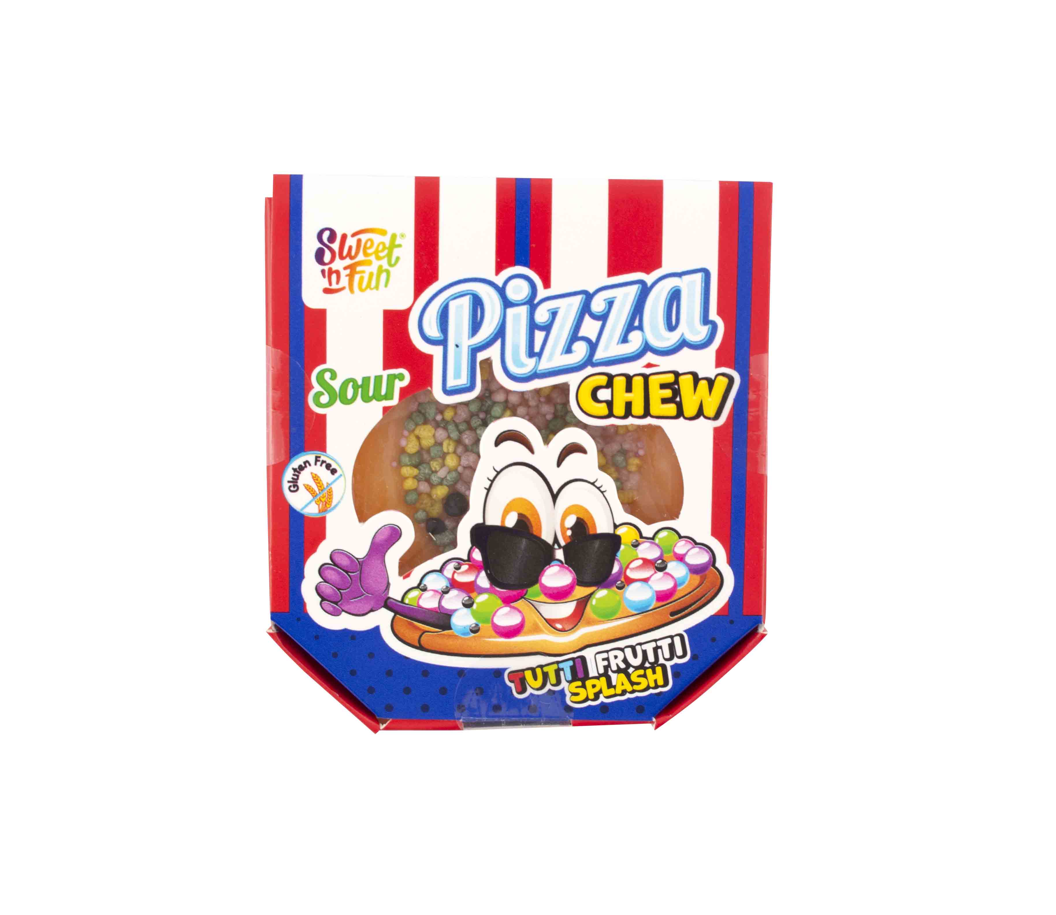 Pizza Chew with tutti frutti splash – žvýkací pizza se sladkými kameny 25g