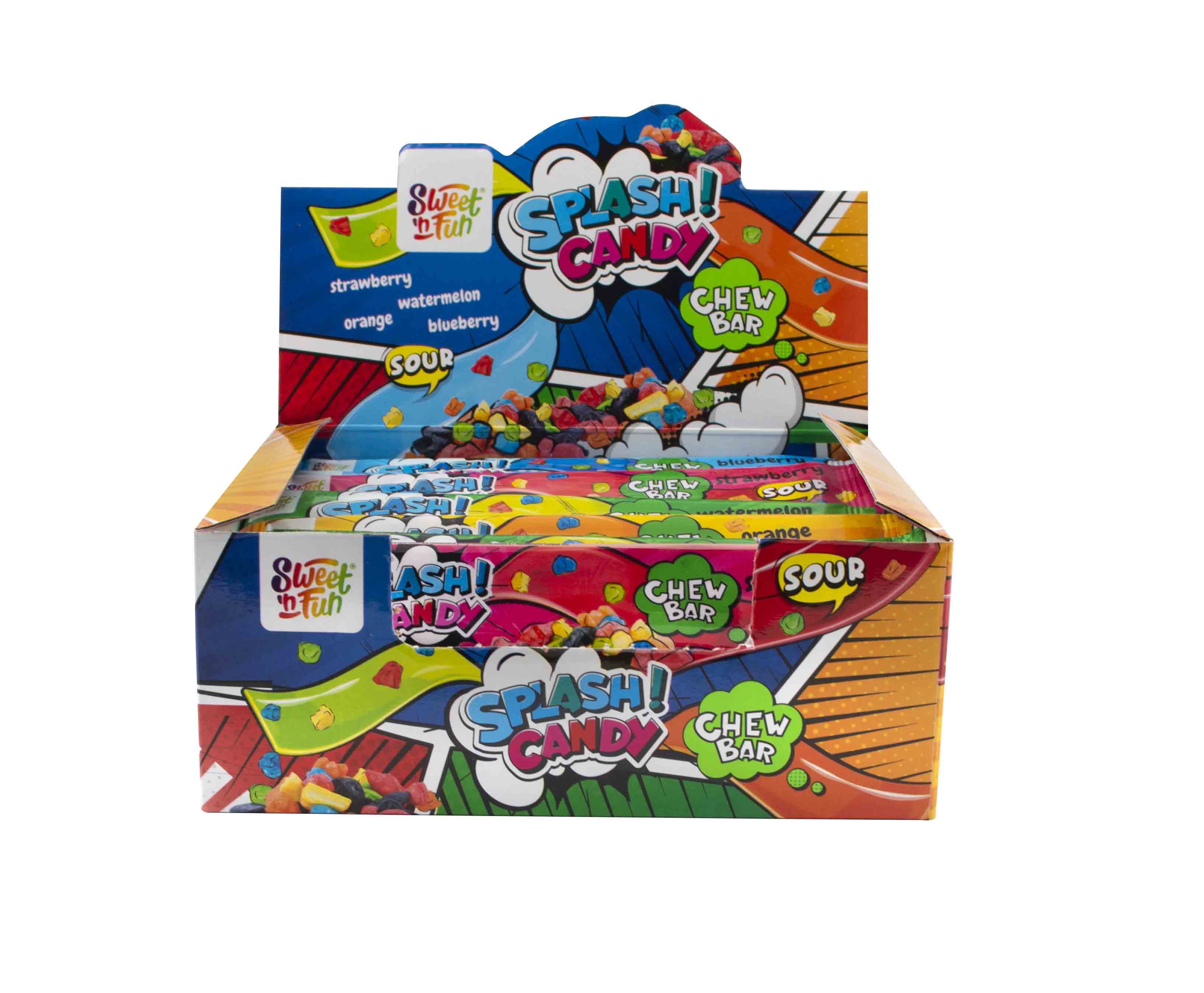 Splash Candy Chew Bar – žvýkací tyčinka s křupavými bonbóny 20g