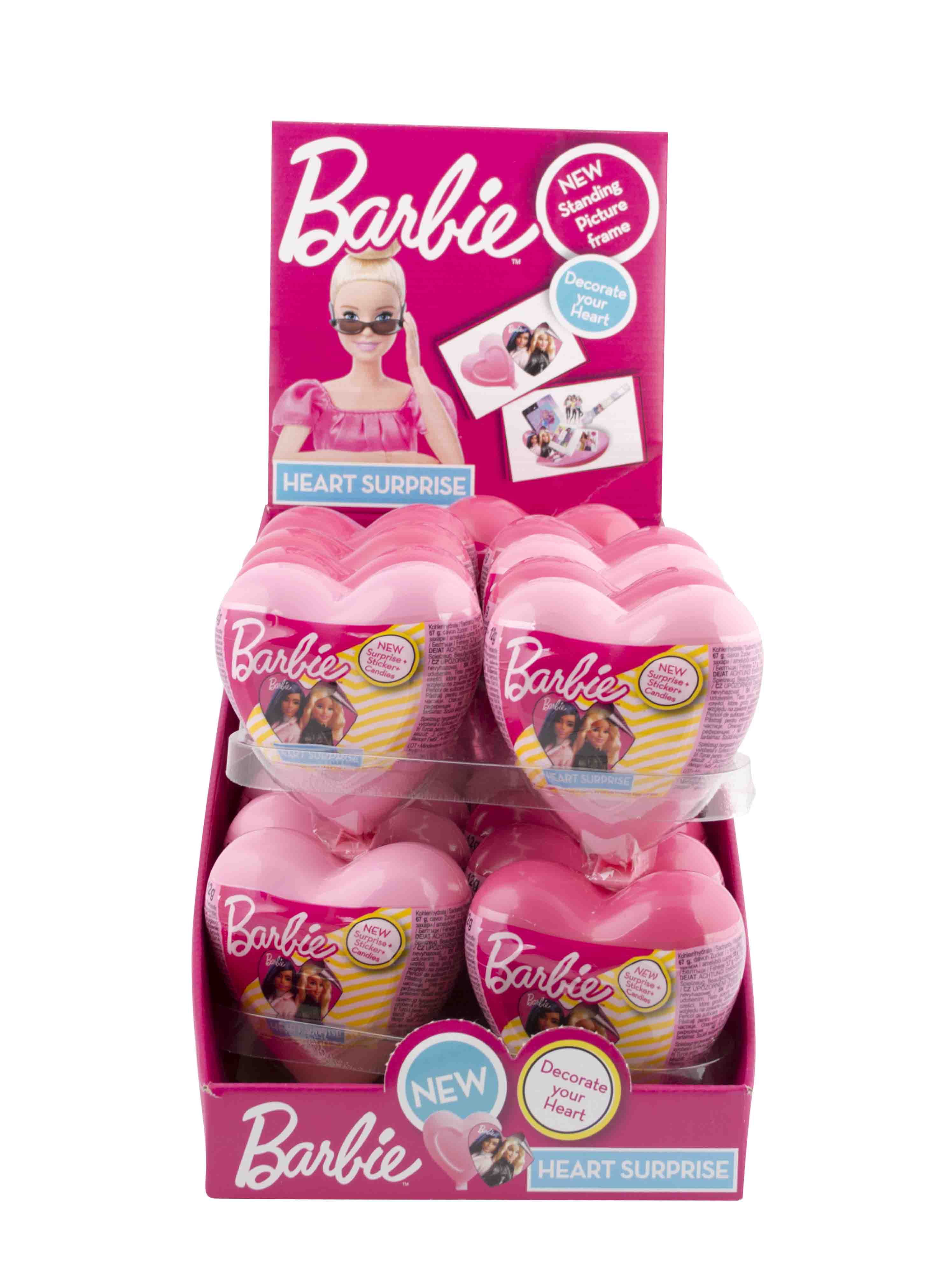 Barbie  hearts - srdce s překvapením a cukrovinkou 12g
