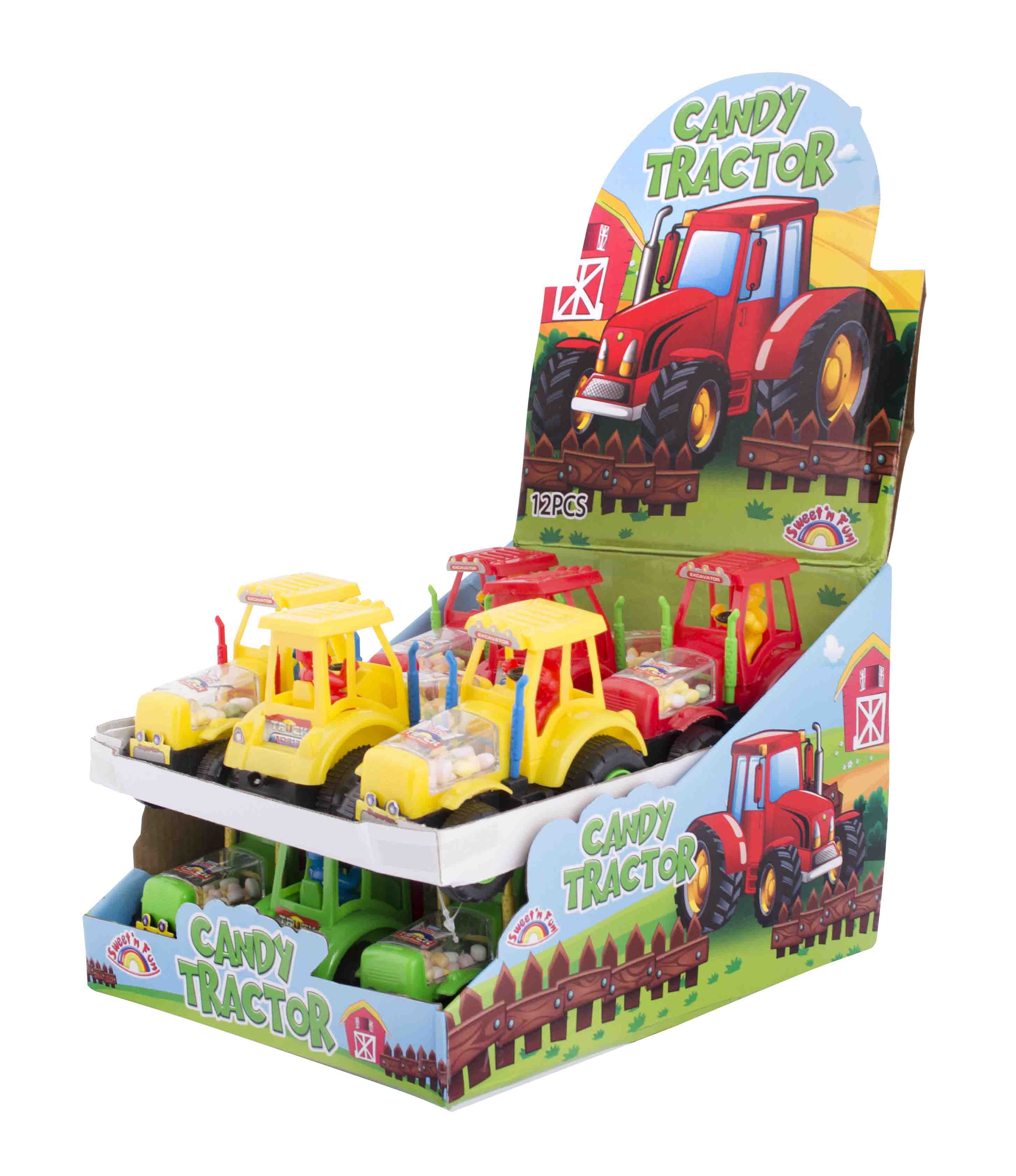 Candy tractor - natahovací traktor s cukrovinkou 5g