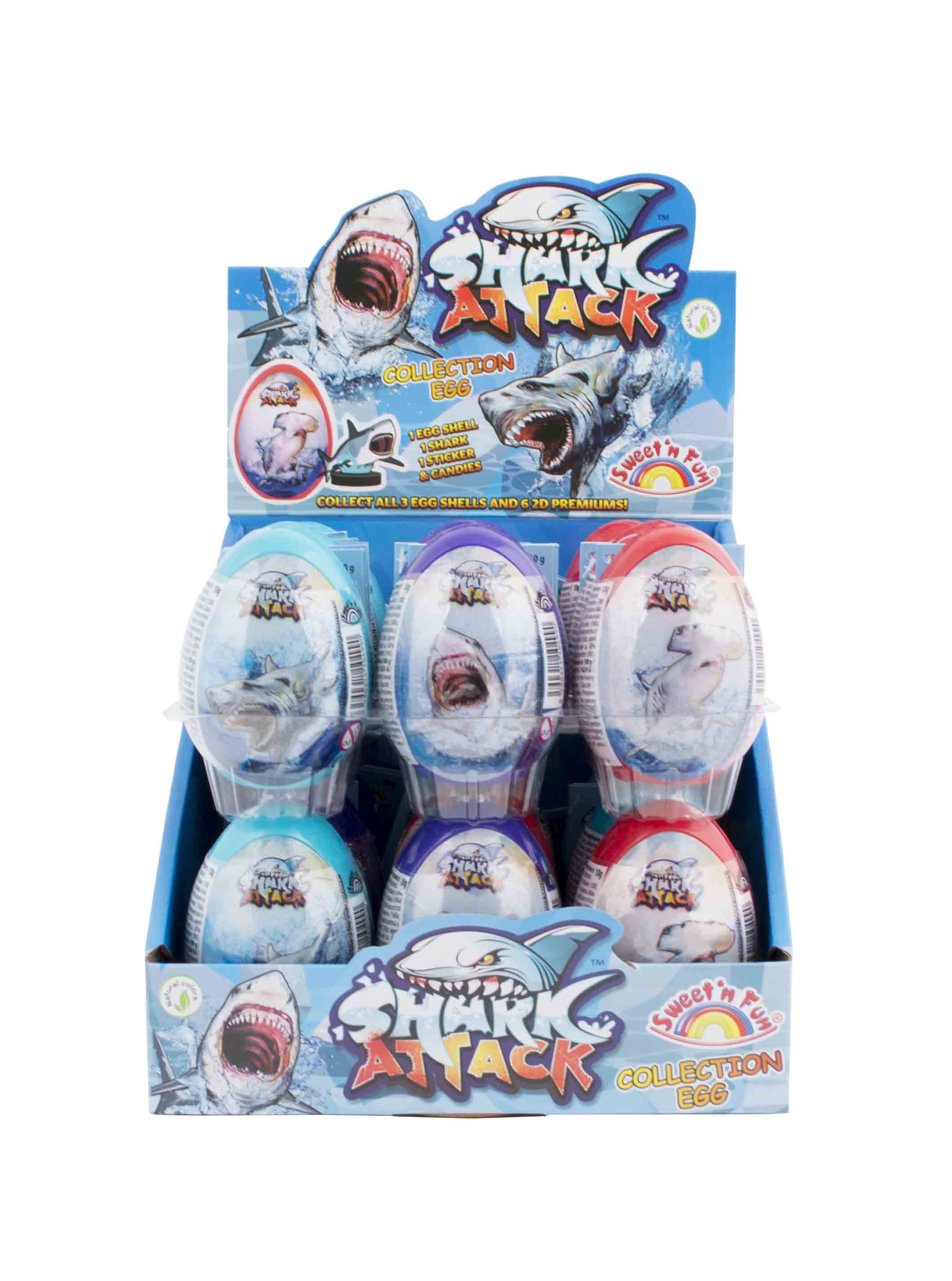 Shark Attack 3D relief egg – vejce s překvapením a cukrovinkou 10g
