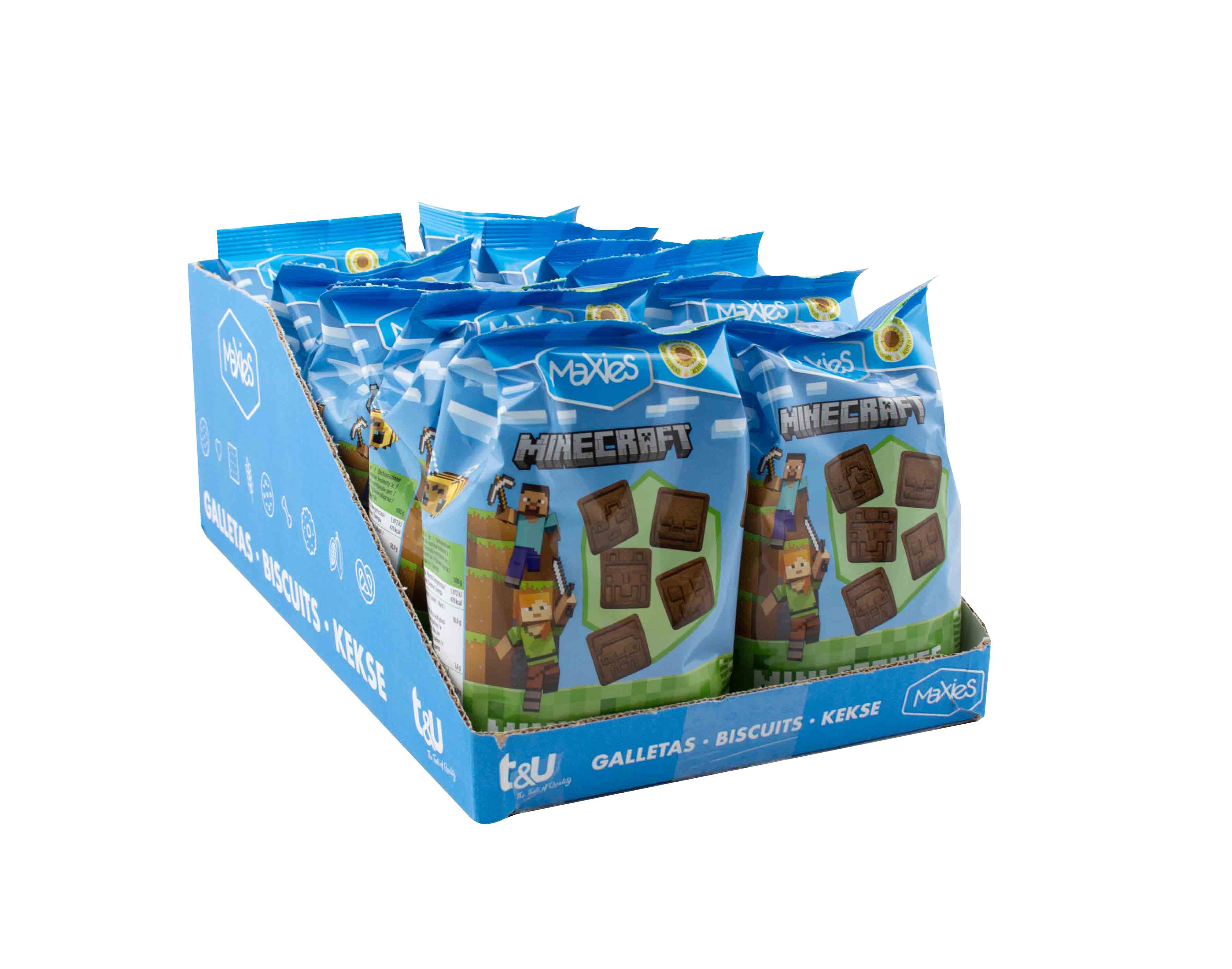 Minecraft mini cookies – kakaové sušenky s otisky postaviček 100g 