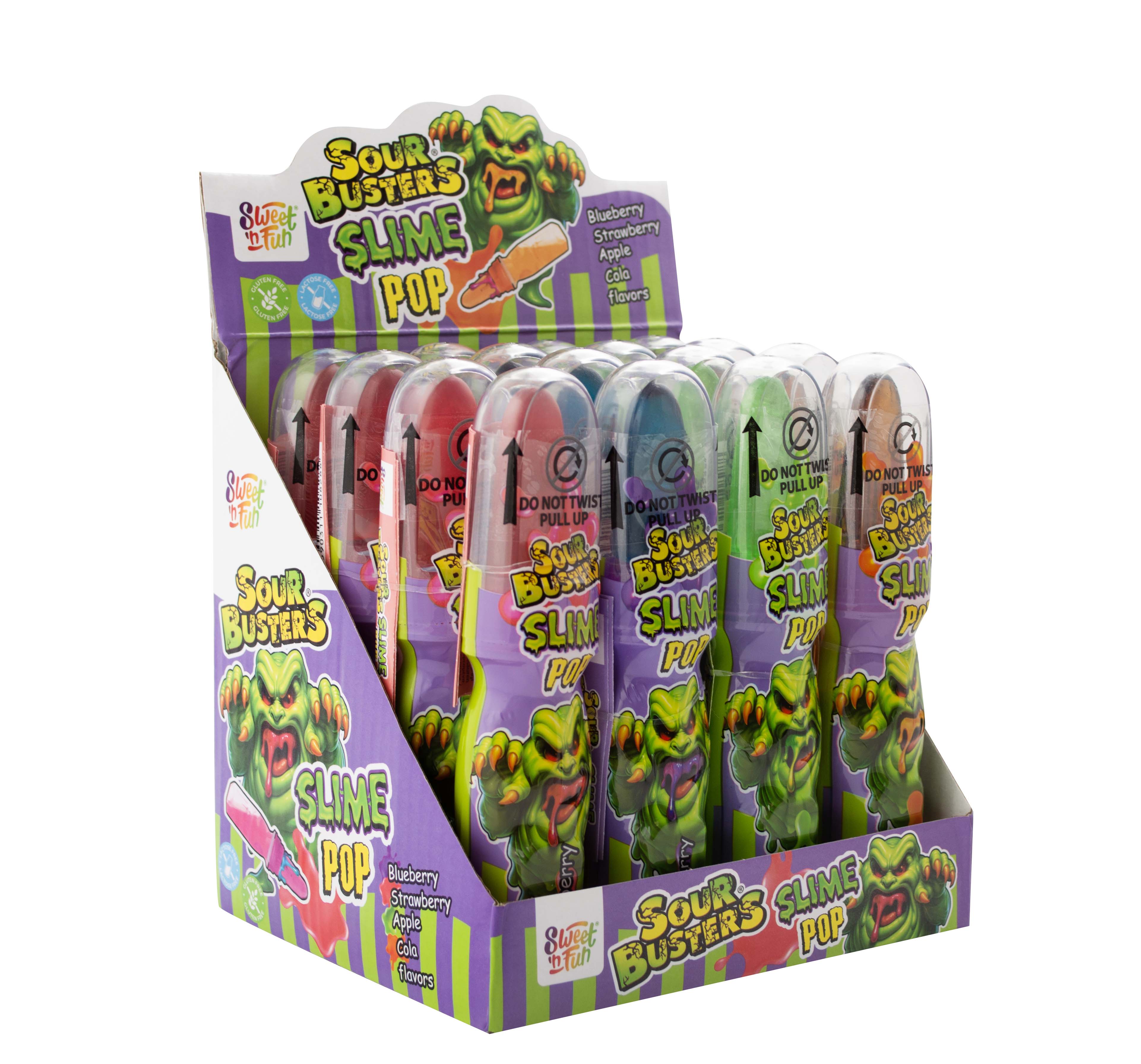 Sour Busters slime pop 2 v 1 – lízátko se slizem 60g