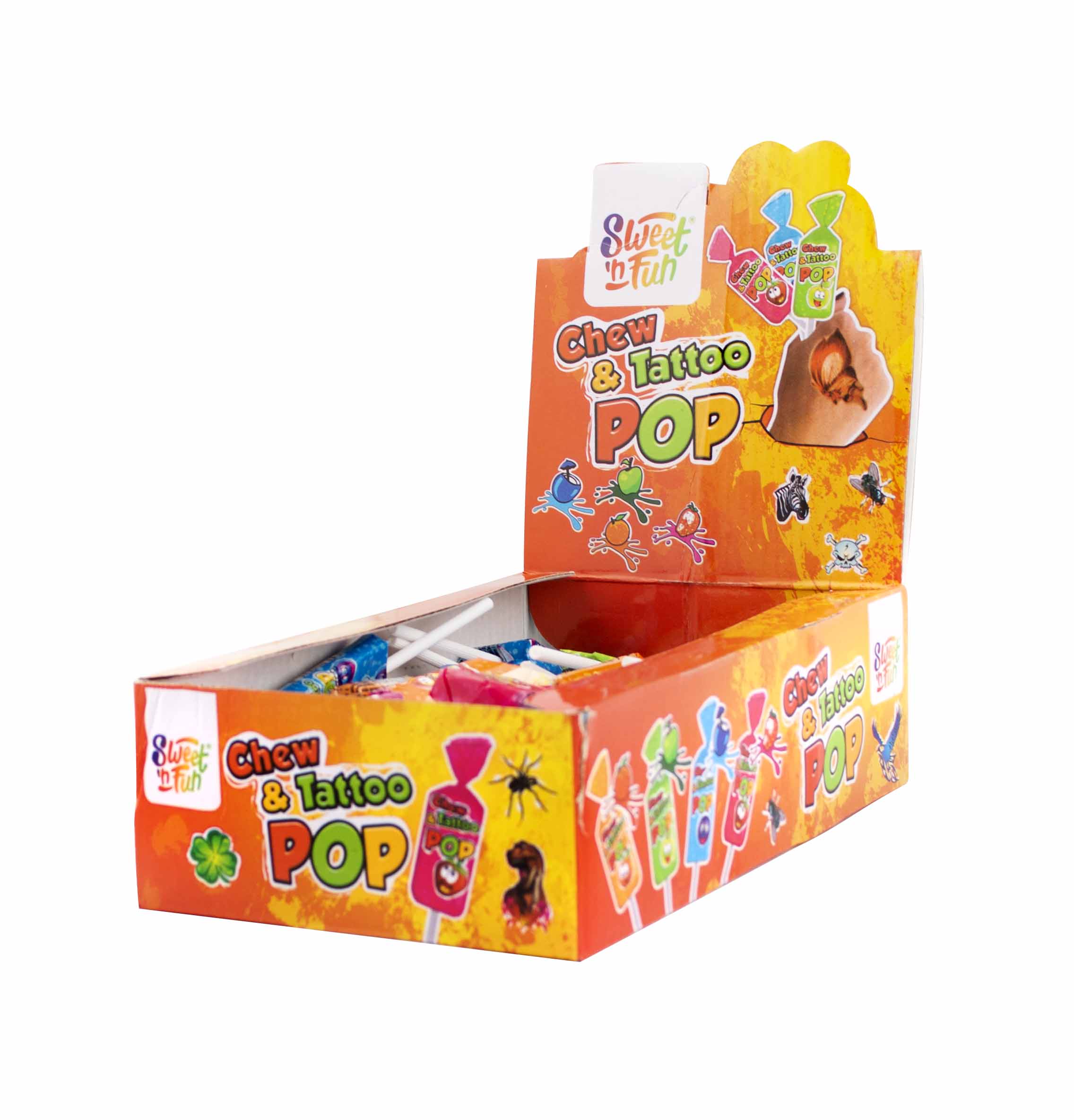 Chew & Tattoo pop – karamelová lízátka 8g