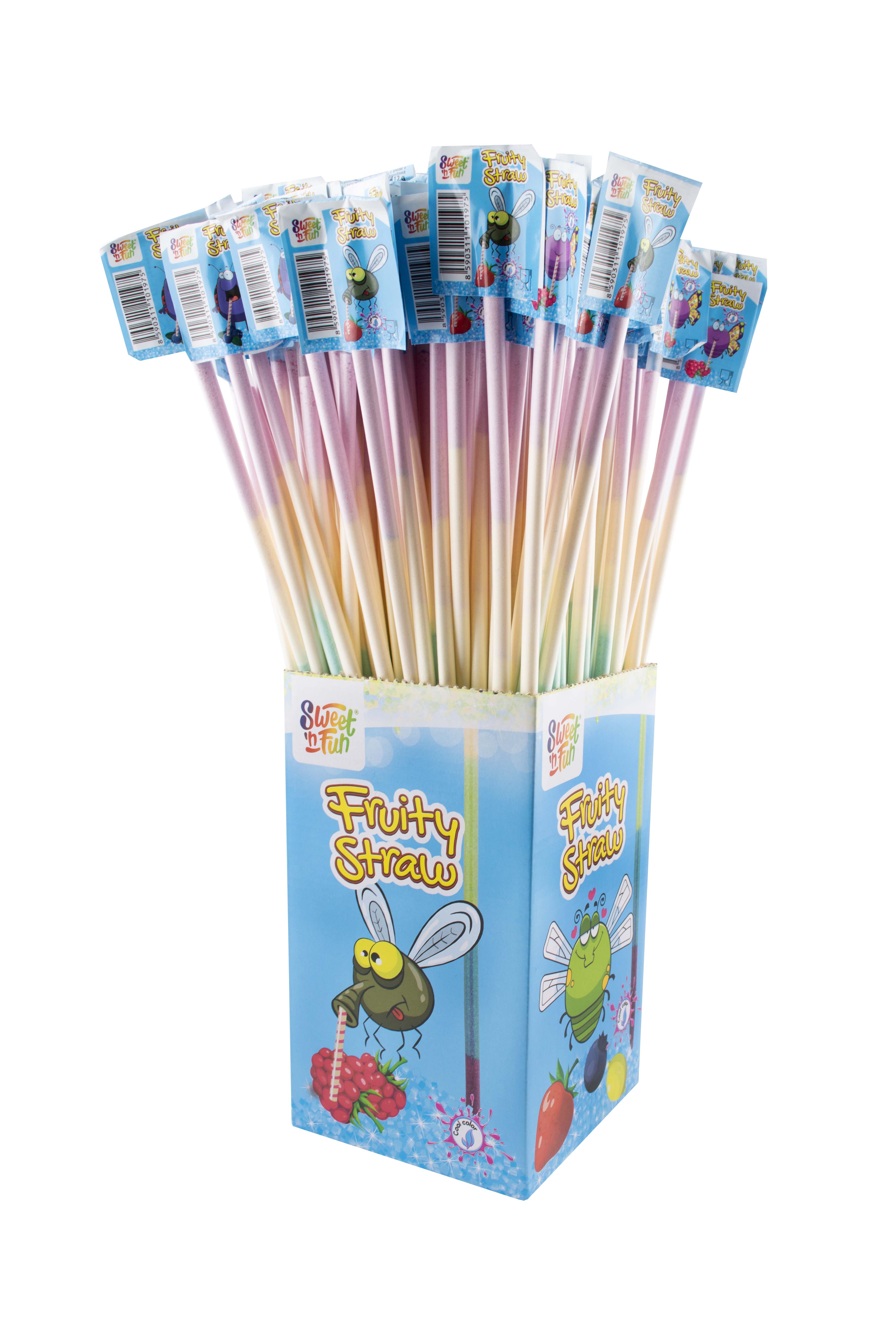 Fruity straws - slámky s ovocným práškem, 40 cm  12g